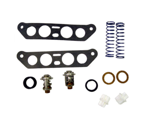 Thermostat Kit 143° Stainless Johnson/Evinrude 85-140hp V4 Crossflows