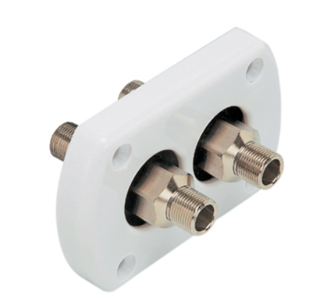Thru Hull, White Dual Hose