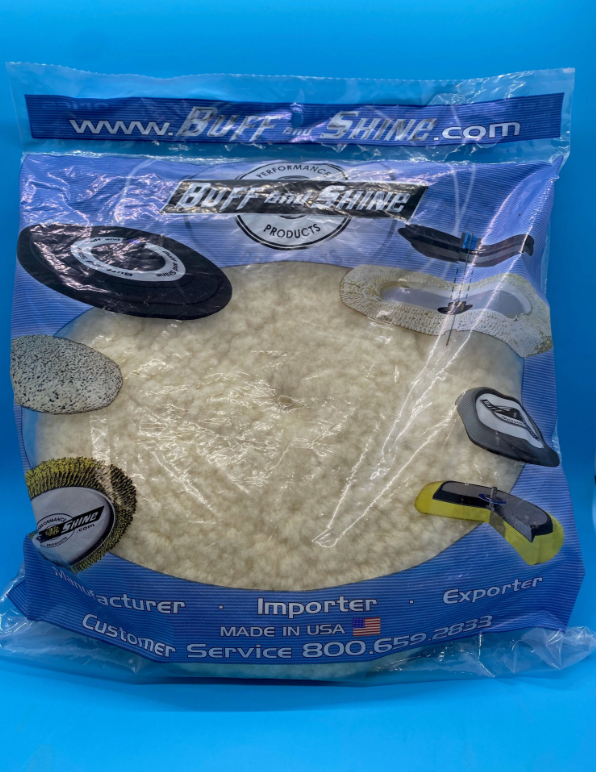 BUFFING PAD - 100% WOOL - WHITE