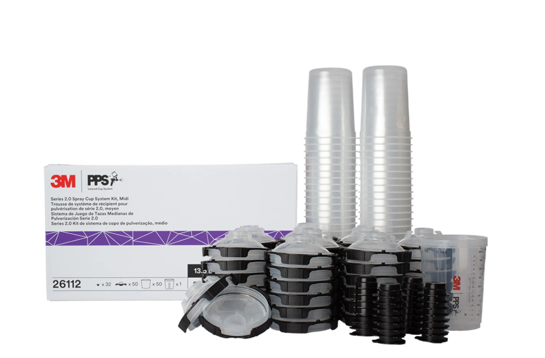 3M™ PPS™ Series 2.0 Spray Cup System Kit, 26112, Midi 13.5 fl oz, 50 Per